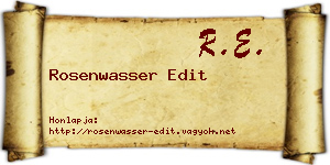 Rosenwasser Edit névjegykártya